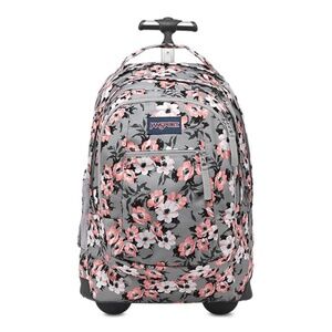Pink Floral Jansport Driver 8 Rolling Backpack